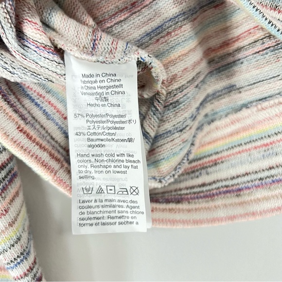 Madewell Bubble-Sleeve Crop Top in Rainbow Stripe. - Picture 7 of 8